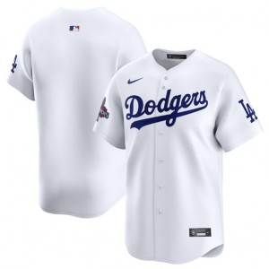 MLB Dodgers Blank White 2024 World Series Champions Nike Cool Base Men Jersey