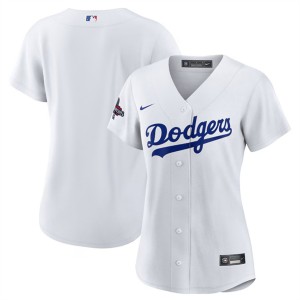 MLB Dodgers Blank White 2024 World Series Champions Women Jersey(Run Small)