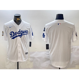 MLB Dodgers Blank White 2024 World Series Nike Cool Base Men Jersey