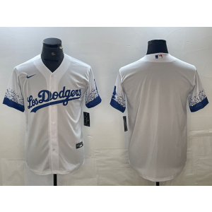 MLB Dodgers Blank White City Connect Nike Cool Base Men Jersey