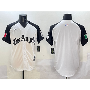 MLB Dodgers Blank White Mexico Nike Cool Base Men Jersey