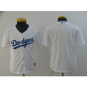 MLB Dodgers Blank White New Cool Base Youth Jersey