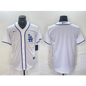 MLB Dodgers Blank White Nike Cool Base Men Jersey