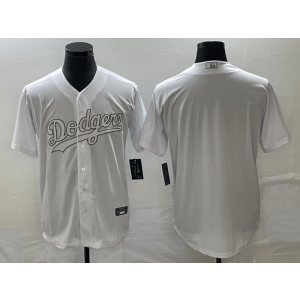 MLB Dodgers Blank White Nike Cool Base Men Jersey