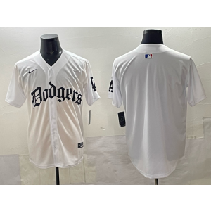 MLB Dodgers Blank White Nike Cool Base Men Jersey