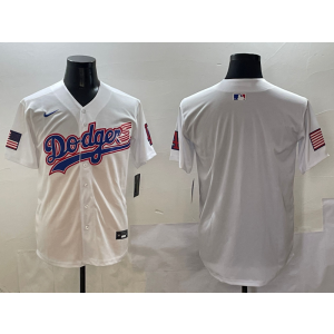 MLB Dodgers Blank White Nike Cool Base Men Jersey