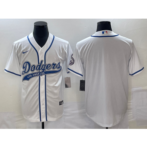 MLB Dodgers Blank White Nike Cool Base Men Jerseys