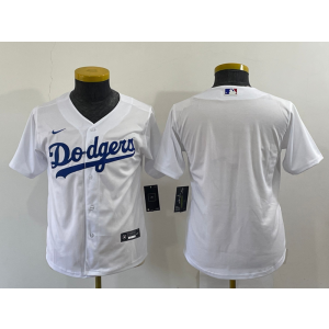 MLB Dodgers Blank White Nike Cool Base Youth Jersey