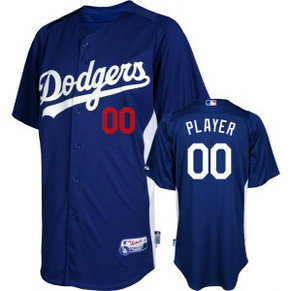 MLB Dodgers Blue Cool Base Customized Men Jersey