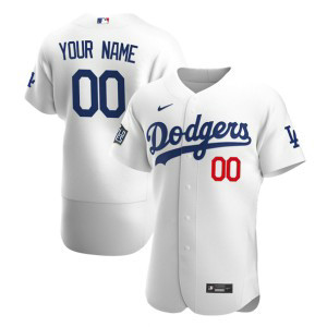 MLB Dodgers Customized 2020 World Series Bound White Flexbase Men Jersey