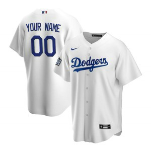 MLB Dodgers Customized White 2020 World Series Bound Cool Base Men Jersey