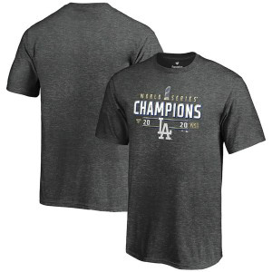 MLB Dodgers Heather Charcoal 2020 World Series Champions Locker Room T-Shirt