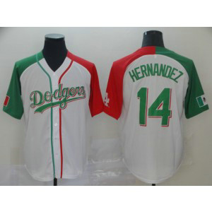 MLB Dodgers Mexican Heritage Culture Night 14 Enrique Hernandez Men Jersey