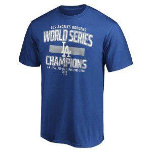 MLB Dodgers Royal Blue 2020 World Series Champions T-shirt
