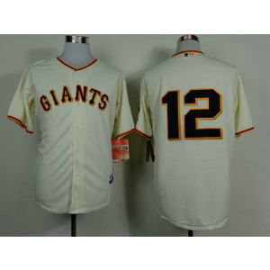 MLB Giants 12 Joe Panik Cream Home Cool Base Men Jersey