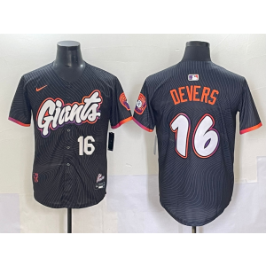 MLB Giants 16 Devers Black City Connect Nike Cool Base Men Jersey
