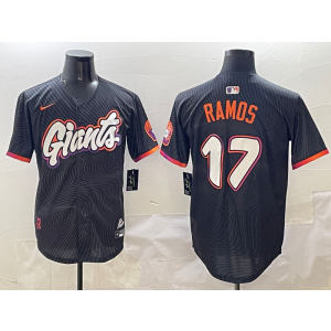 MLB Giants 17 RAMOS Black City Nike Cool Base Men Jersey