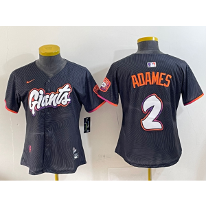 MLB Giants 2 Adames Anthracite 2025 City Connect Nike Cool Base Women Jersey