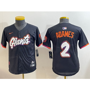 MLB Giants 2 Adames Anthracite 2025 City Connect Nike Cool Base Youth Jersey