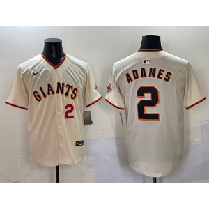 MLB Giants 2 Adames Cream Nike Cool Base Men Jersey