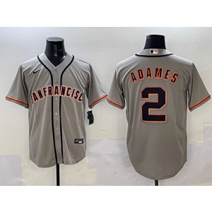 MLB Giants 2 Adames Grey Nike Cool Base Men Jersey