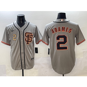 MLB Giants 2 Adames Grey Nike Cool Base Men Jersey