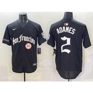 MLB Giants 2 Adames New Black Nike Cool Base Men Jersey