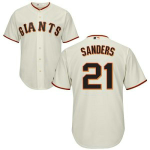 MLB Giants 21 Deion Sanders Cream Cool Base Men Jersey
