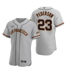 MLB Giants 23 Joc Pederson Grey Nike Flexbase Men Jersey