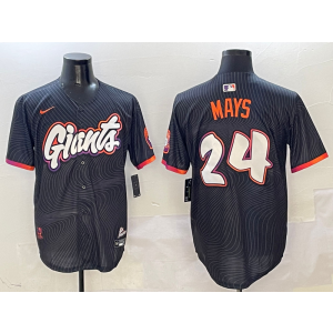 MLB Giants 24 Willie Mays Anthracite 2025 City Connect Nike Cool Base Men Jersey