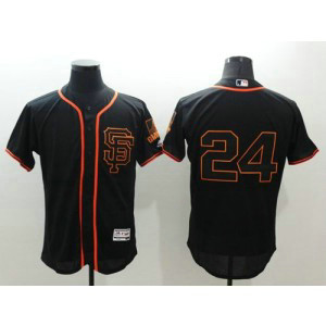 MLB Giants 24 Willie Mays Black Flexbase Alternate Men Jersey