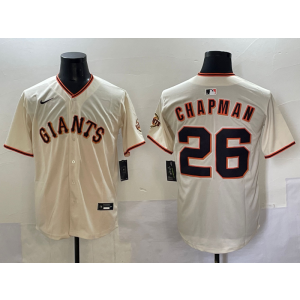 MLB Giants 26 Champman Cream Nike Cool Base Men Jersey