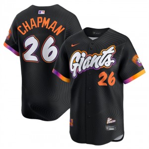 MLB Giants 26 Matt Chapman Anthracite 2025 City Connect Nike Cool Base Men Jersey