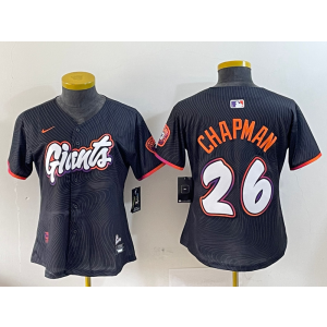 MLB Giants 26 Matt Chapman Anthracite 2025 City Connect Nike Cool Base Women Jersey