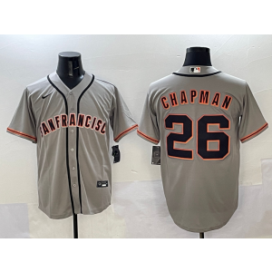 MLB Giants 26 Matt Chapman Grey Nike Cool Base Men Jersey