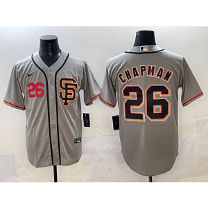 MLB Giants 26 Matt Chapman Grey Nike Cool Base Men Jersey