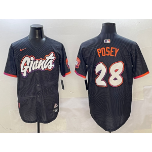 MLB Giants 28 Buster Posey Anthracite 2025 City Connect Nike Cool Base Men Jersey