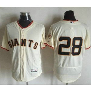 MLB Giants 28 Buster Posey Cream Flexbase Men Jersey