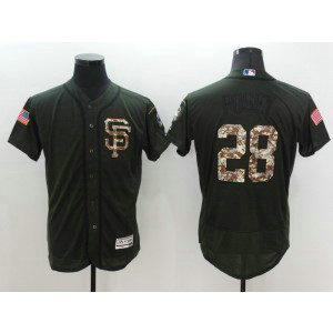 MLB Giants 28 Buster Posey Olive Green Flexbase Men Jersey