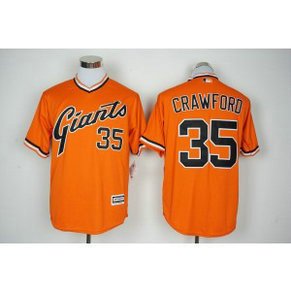 MLB Giants 35 Brandon Crawford Orange New Cool Base Men Jersey