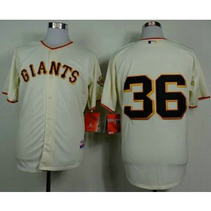 MLB Giants 36 Gaylord Perry Cream Home Cool Base Men Jersey