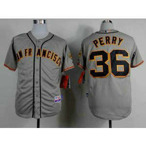 MLB Giants 36 Gaylord Perry Grey Road Cool Base Men Jersey
