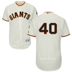 MLB Giants 40 Madison Bumgarner Cream Flexbase Men Jersey
