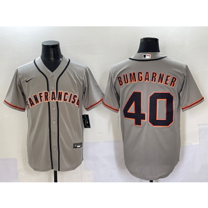 MLB Giants 40 Madison Bumgarner Grey Nike Cool Base Men Jersey