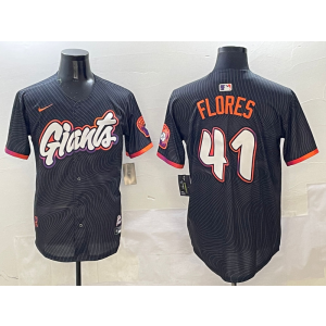MLB Giants 41 Flores Anthracite 2025 City Connect Nike Cool Base Men Jersey