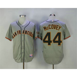 MLB Giants 44 Willie McCovey Grey Cool Base Men Jersey