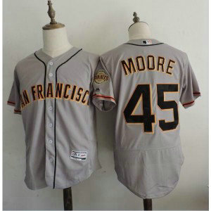 MLB Giants 45 Matt Moore Cream Grey Flexbase Men Jersey