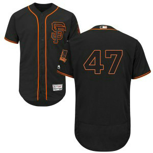 MLB Giants 47 Johnny Cueto Black Authentic Flexbase Men Jersey