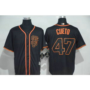 MLB Giants 47 Johnny Cueto Black Cool Base Men Jersey