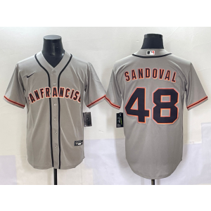 MLB Giants 48 Sandoval Grey Nike Cool Base Men Jersey